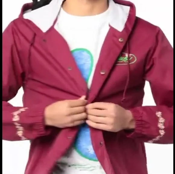 Lucky Daye Exclusive Coaches Jacket in Maroon Size XL